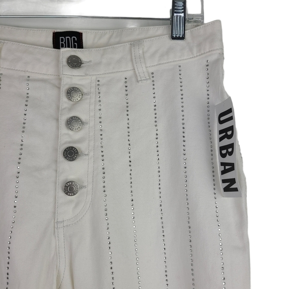 Nwt BDG‎ High-Rise Stairway Jean White Rhinestone - Picture 5 of 10